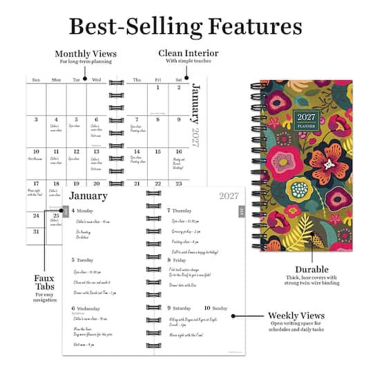 2027 Funk & Floral Small Weekly Monthly Planner
